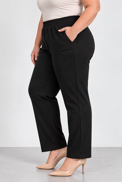 Immagine di STRETCH STRAIGHT LEG TAILORED TROUSERS ELASTICATED WAIST